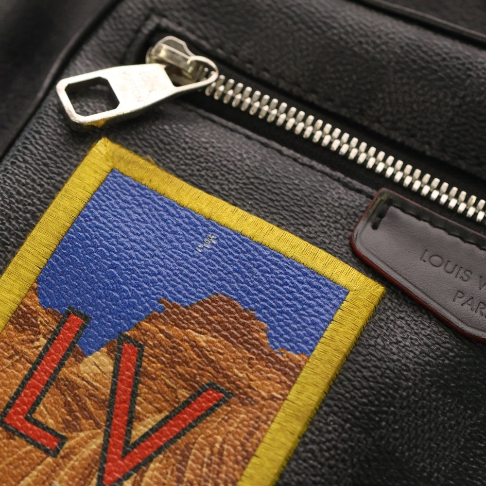 LOUIS VUITTON(ルイヴィトン) ジョッシュ ダミエグラフィット アルプスコレクション ワッペン PVC レザー バックパック シルバー金具 ブラック N40042