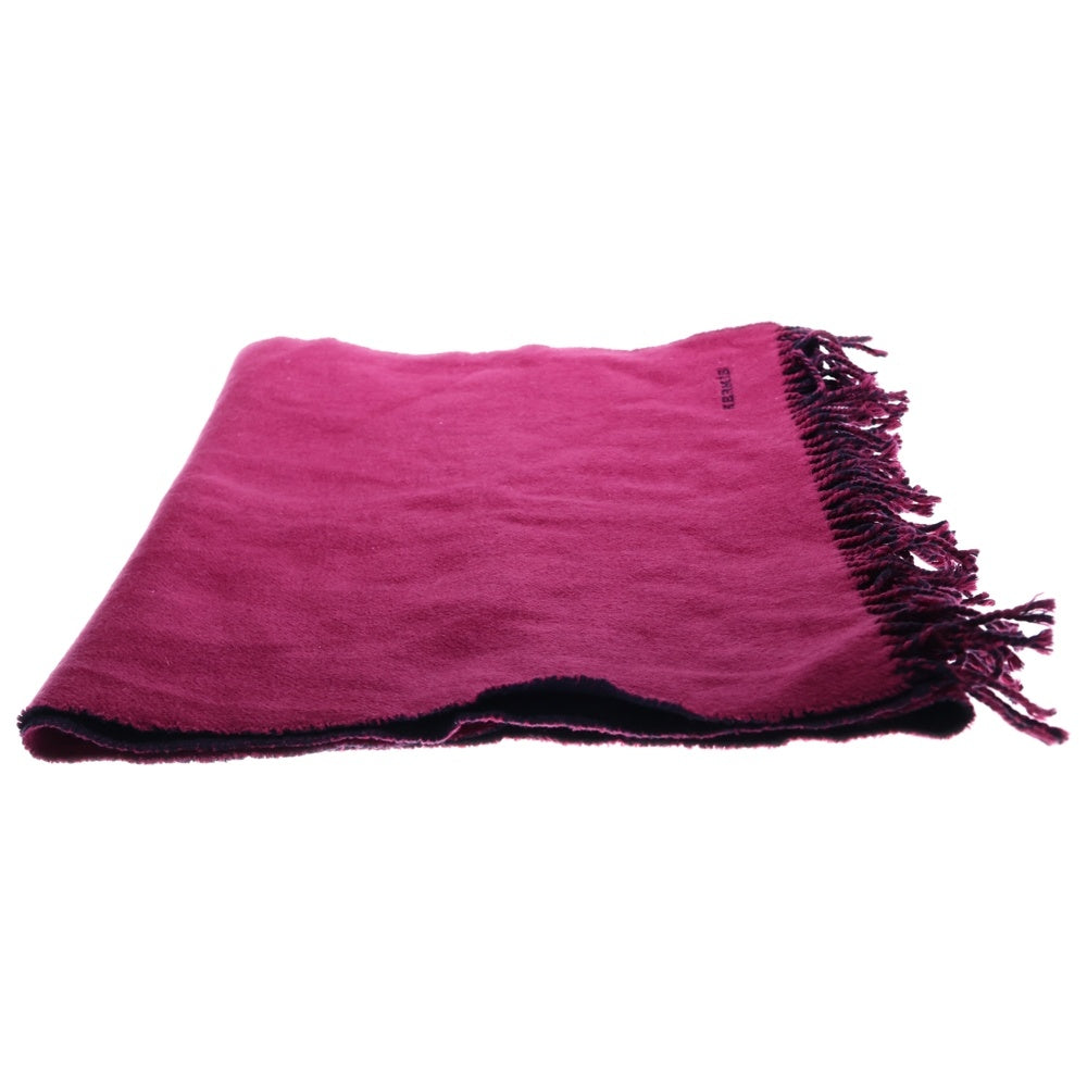 HERMES(エルメス) リバーシブル マフラー ストール ネイビー×ピンク カシミヤ