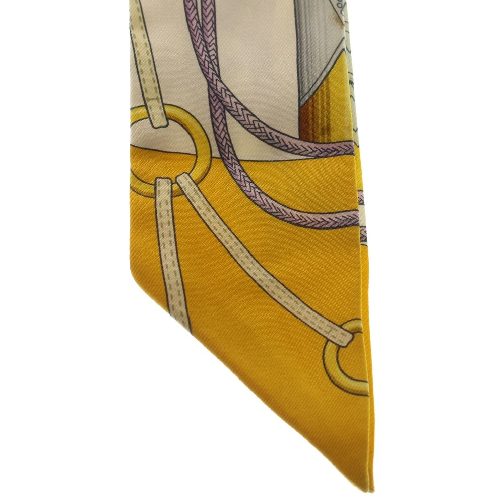 HERMES(エルメス) ツイリー クリティケス シルクスカーフ ピンク×イエロー