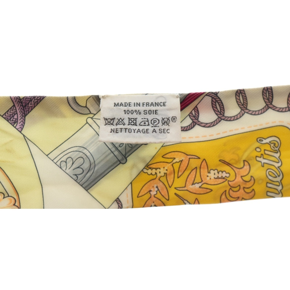 HERMES(エルメス) ツイリー クリティケス シルクスカーフ ピンク×イエロー