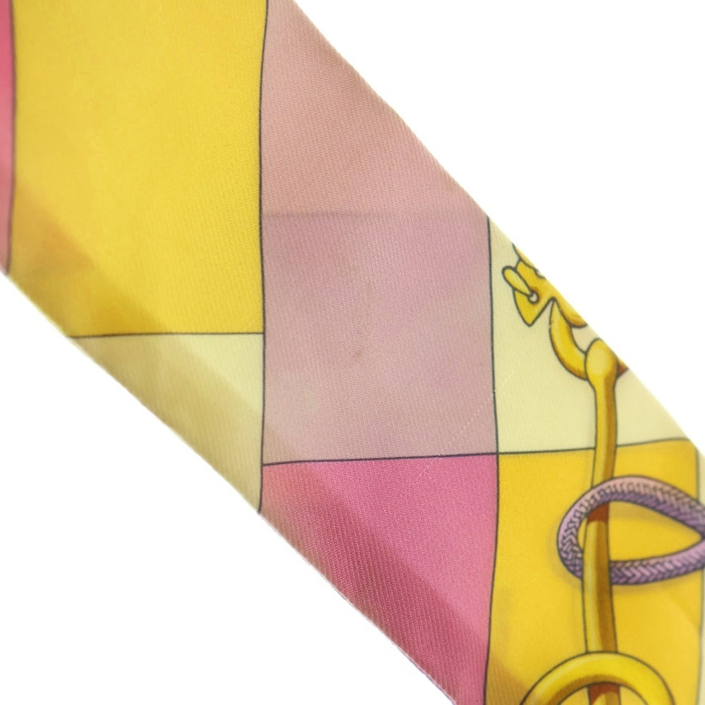 HERMES(エルメス) ツイリー クリティケス シルクスカーフ ピンク×イエロー