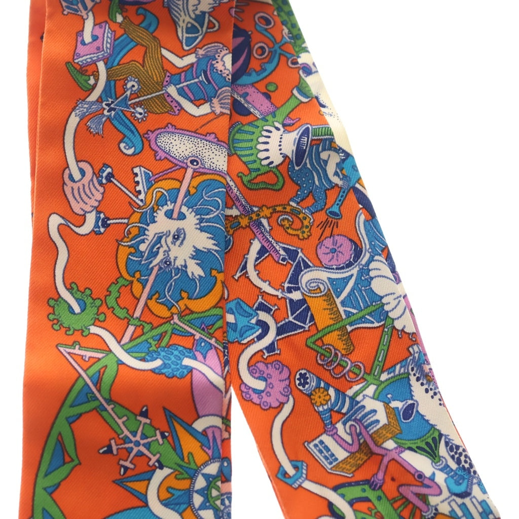 HERMES(エルメス) ツイリー ラ フォルパラード シルクスカーフ オレンジ レディース