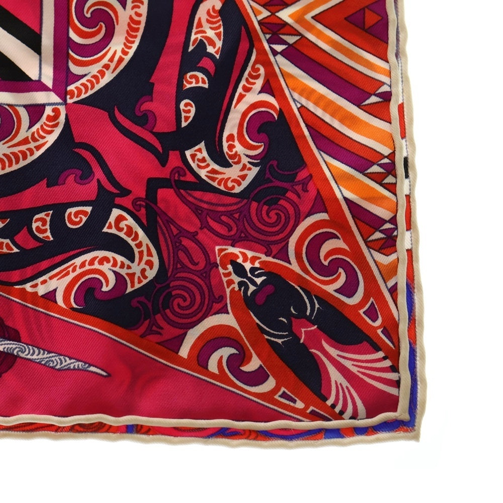 HERMES(エルメス) カレ90 カワオラ シルクスカーフ ピンク×パープル マルチカラー