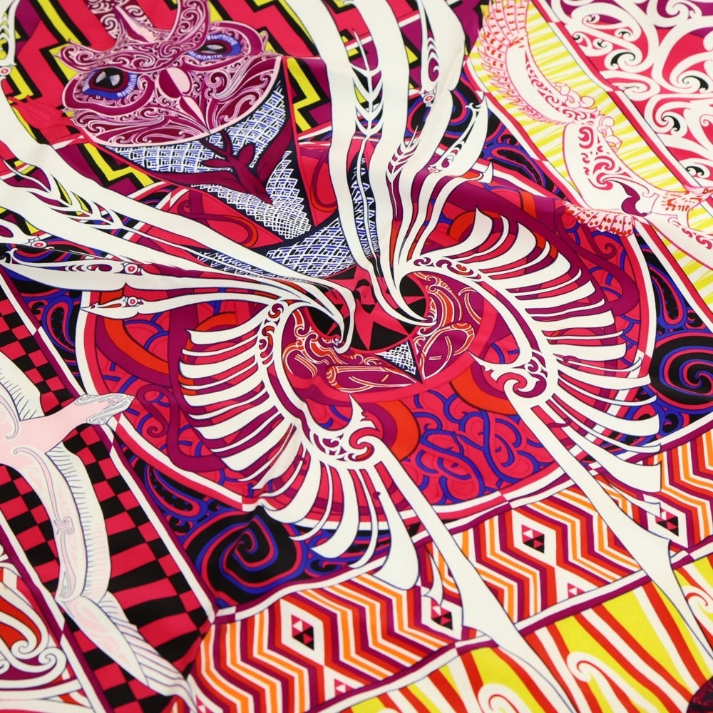 HERMES(エルメス) カレ90 カワオラ シルクスカーフ ピンク×パープル マルチカラー