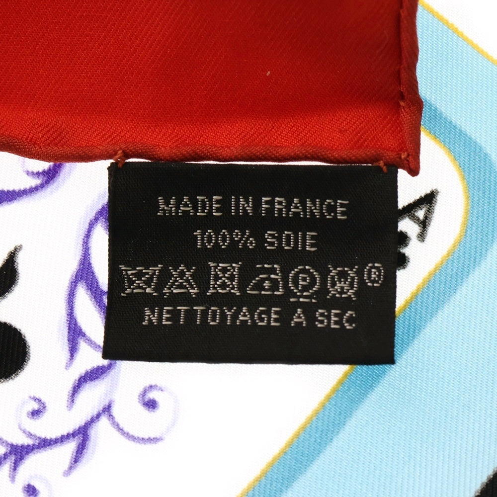 HERMES(エルメス) カレ90 ジュドゥ カルト シルクスカーフ トランプ柄 ライトブルー