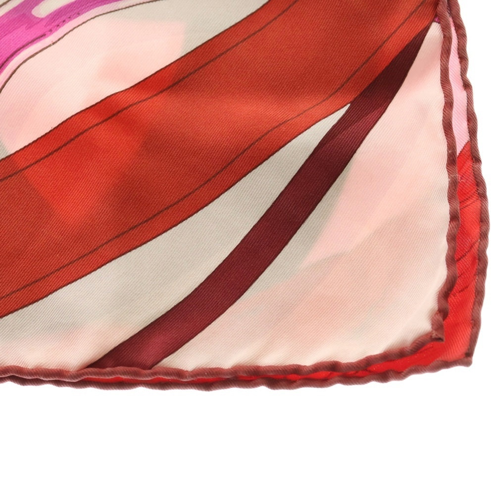 HERMES(エルメス) カレ90 グランマネージュ デタイユ シルクスカーフ ピンク×レッド