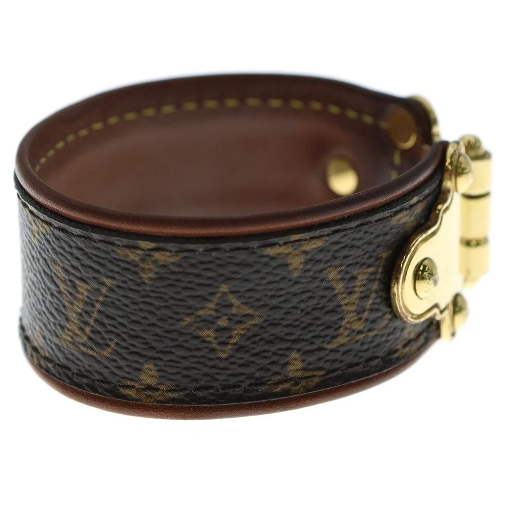 LOUIS VUITTON(ルイヴィトン) モノグラム ブラスレ セイブイット ブレスレット ブラウン バングル GP×レザー M6611 ゴールド金具
