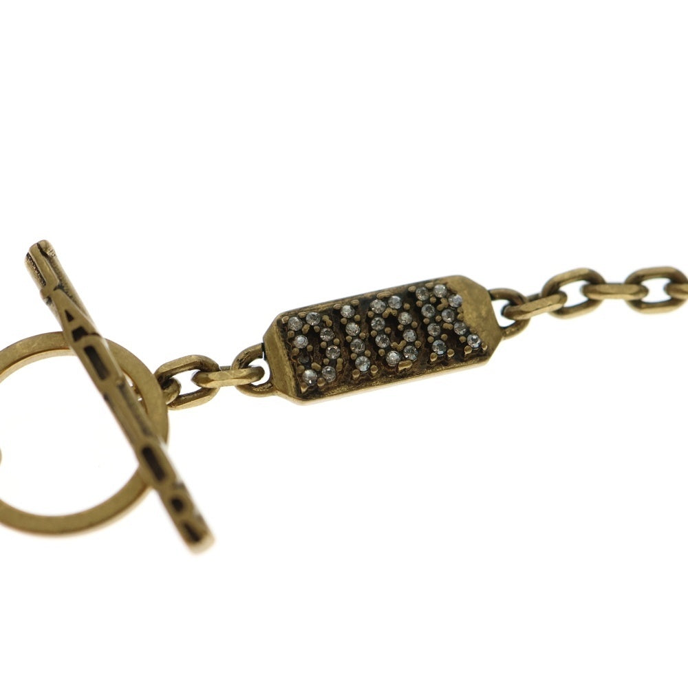 DIOR(ディオール) ジャディオール ラインストーン ロゴ ネックレス ペンダント チェーン ゴールド×シルバー GP