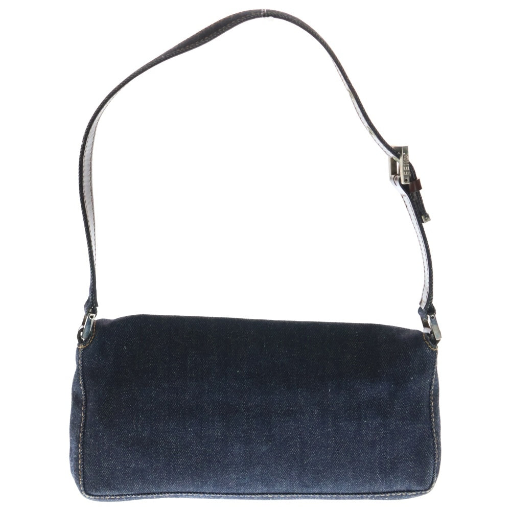 FENDI(フェンディ) ハンドバッグ ミニバッグ ワンショルダーバッグ インディゴブルー×ブラウン シルバー金具