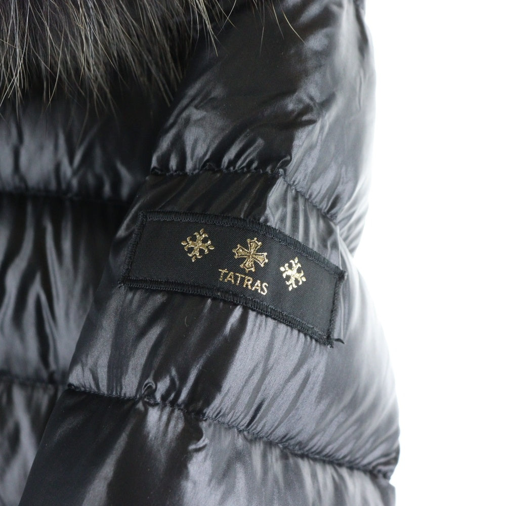 TATRAS(タトラス) 20AW ISERA イセラ リバーシブル ファー フーデッド ジップアップ ダウン ロング ジャケット コート ブラック レディース JTA20A4706