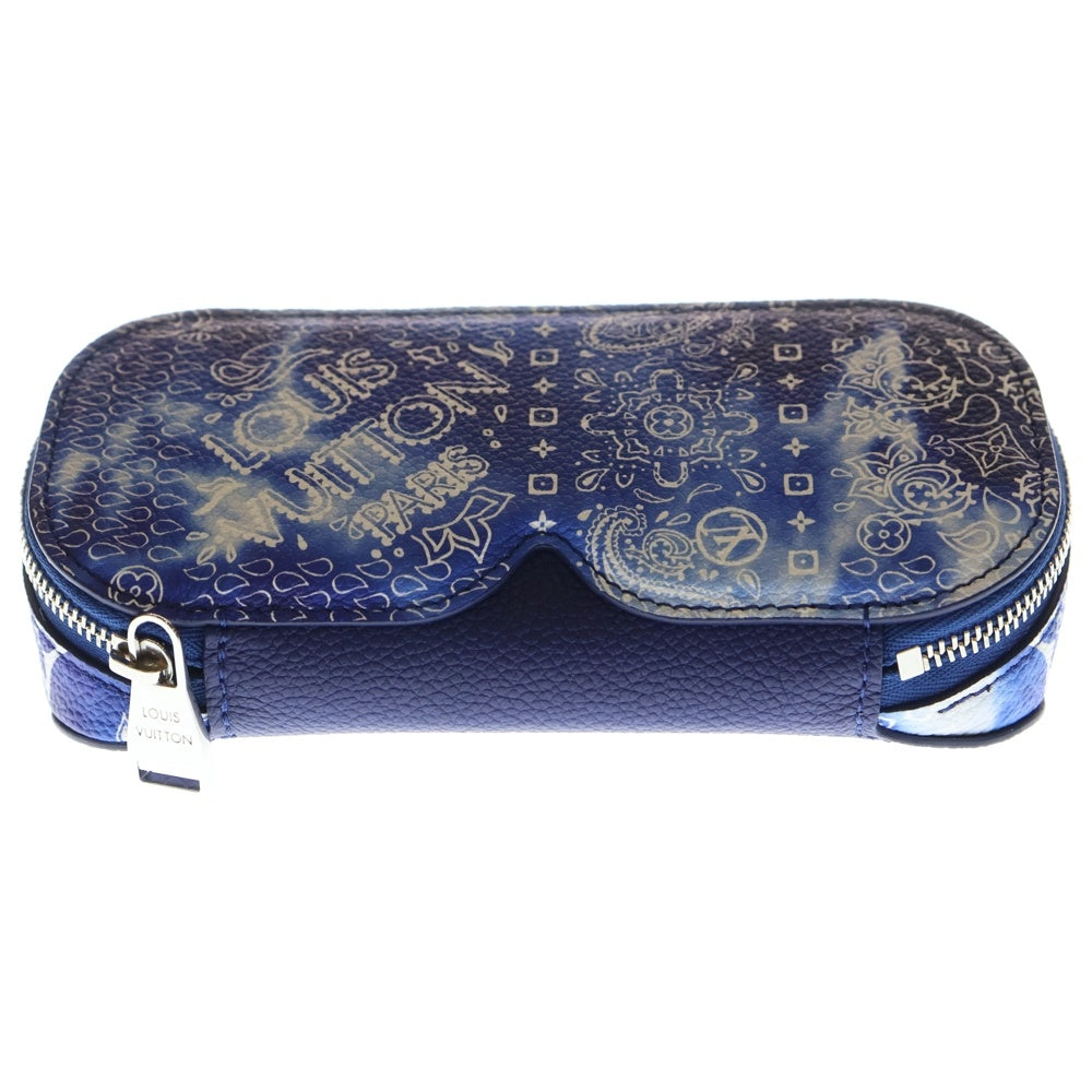 LOUIS VUITTON(ルイヴィトン) モノグラムバンダナ エテュイ リュネット サングラスケース ブルー PVC GI0764 ICタイプ