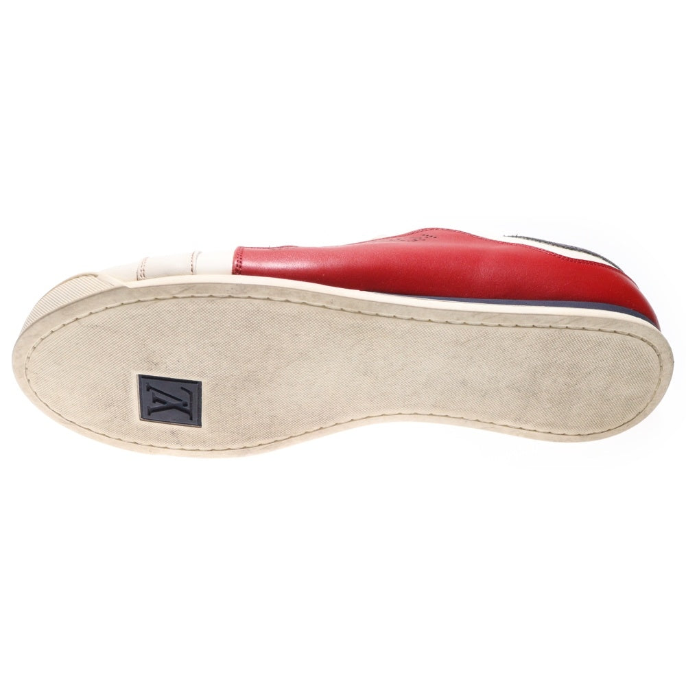 LOUIS VUITTON(ルイヴィトン) パンチングロゴ パテント コンビレザー レースアップ ローカットシューズ スニーカー ホワイト/レッド