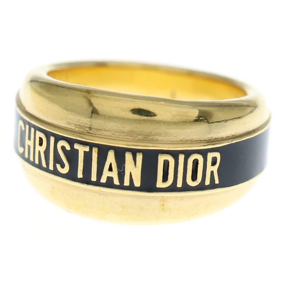 Christian Dior(クリスチャンディオール) CDラインロゴ リング 指輪 ゴールド/ブラック