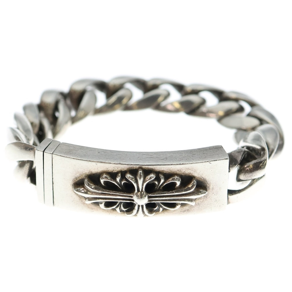 CHROME HEARTS(クロムハーツ) ID FLORAL CRS フローラルクロスIDクラシックリンク クリップ ブレスレット シルバー BCA163