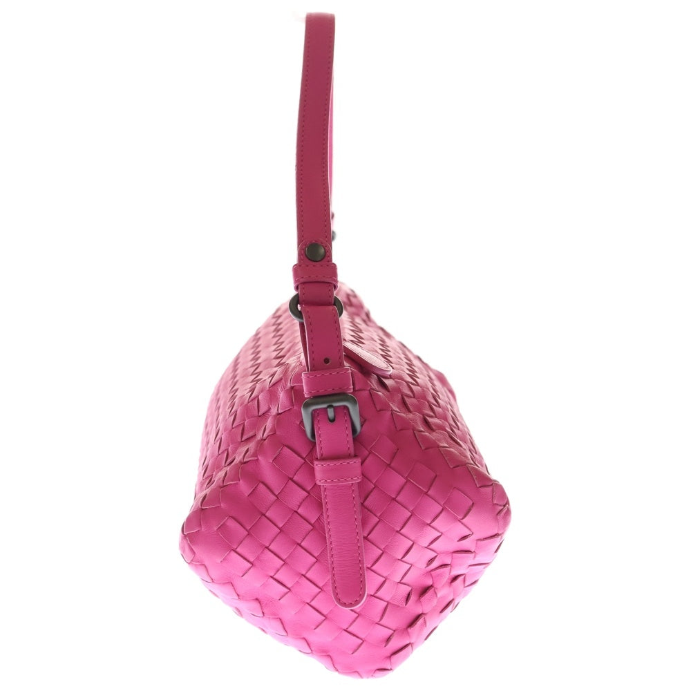 BOTTEGA VENETA(ボッテガヴェネタ) イントレチャート フューシャ ワンショルダーバッグ ハンドバッグ ピンク レザー シルバー金具