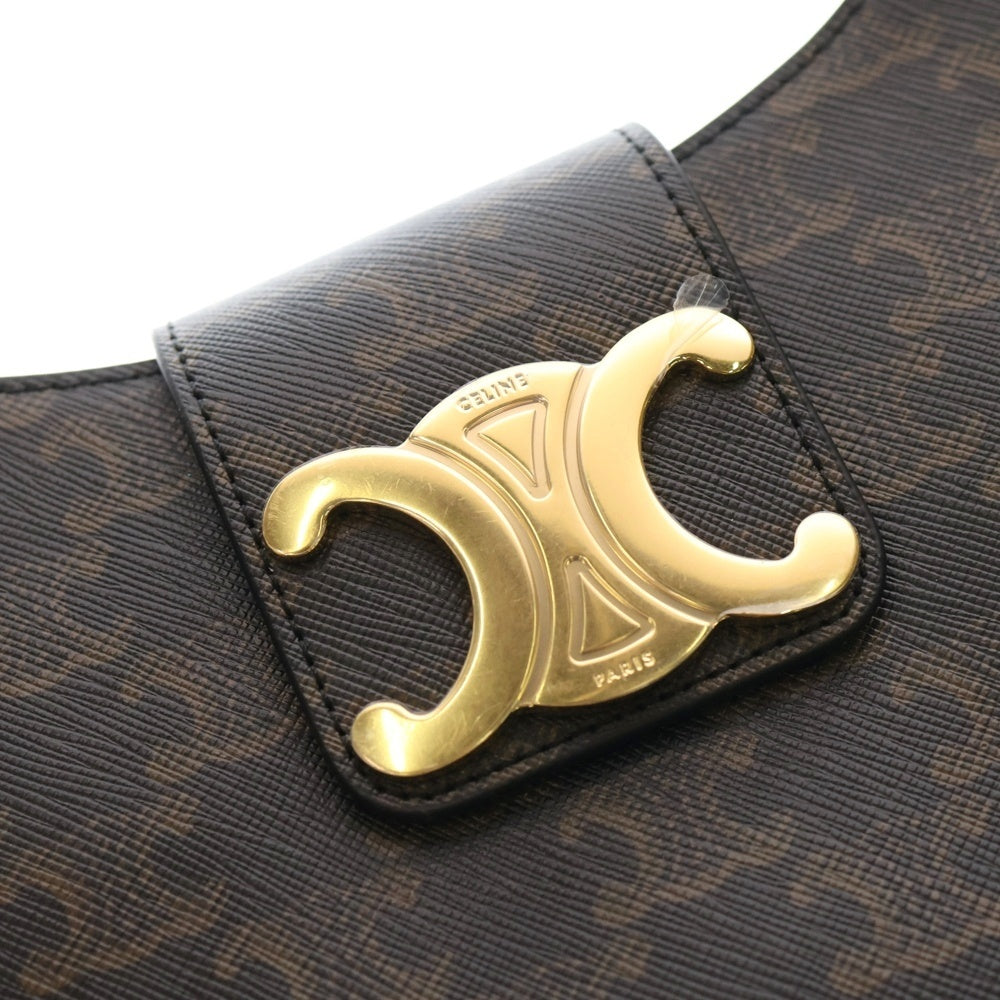CELINE(セリーヌ) アヴァ トリオンフ ショルダーバッグ ワンショルダーバッグ ハンドバッグ ブラウン レザー×PVC ゴールド金具