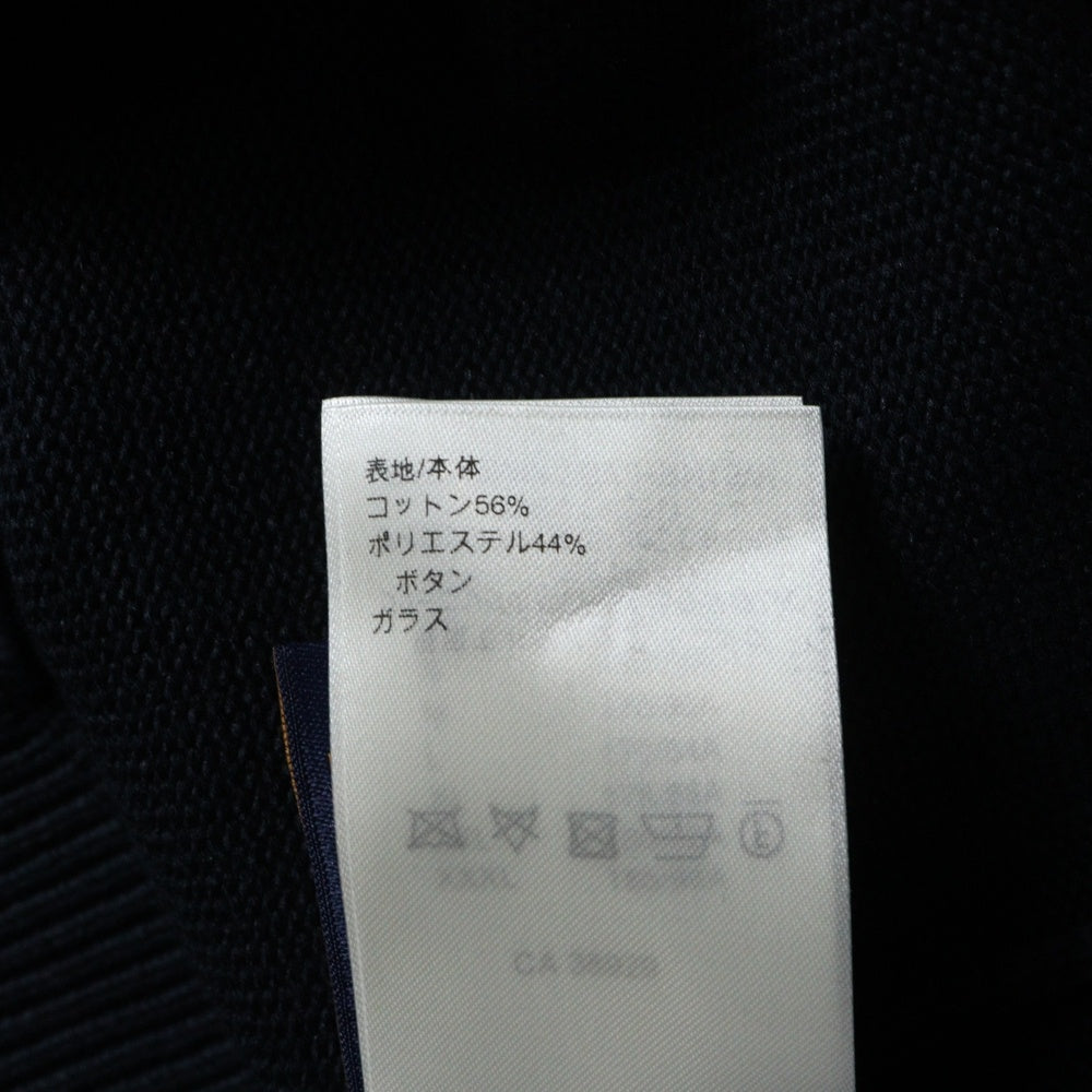 LOUIS VUITTON(ルイヴィトン) 24AW エンブレム ロゴ刺繍 ビジューショルダーボタン コットン クルーネック プルオーバー 長袖ニット セーター ネイビー RM242MM TBY HRN13W