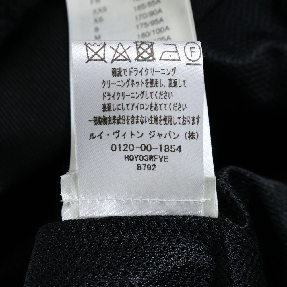 LOUIS VUITTON(ルイヴィトン) 24SS LVロゴ刺繍 ハイブリッド テクニカルコットン ジップアップ スウェットパーカー フーディー ブラック RM241M FVE HQY03W