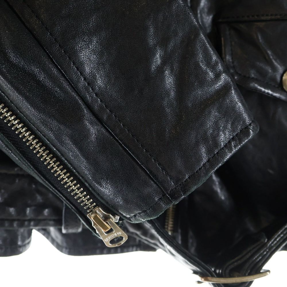 beautiful people(ビューティフルピープル) ラムレザー ダブル ライダースジャケット ブラック レディース 1620402401