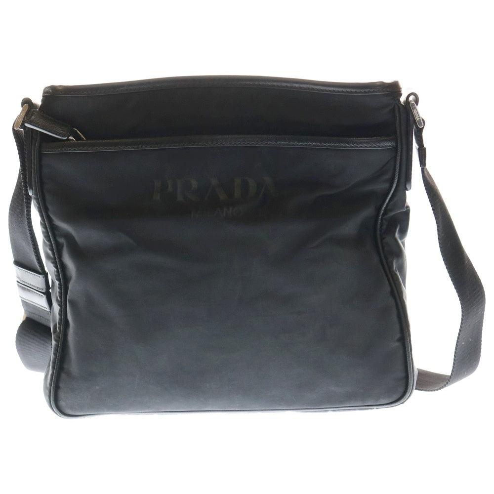 PRADA(プラダ) ショルダーバッグ メッセンジャーバッグ ブラック ナイロン VA0797 シルバー金具 レディース