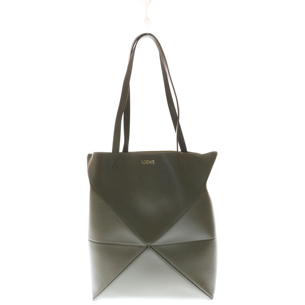 LOEWE(ロエベ) パズル フォルド トートバッグ ハンドバッグ オリーブ レザー レディース