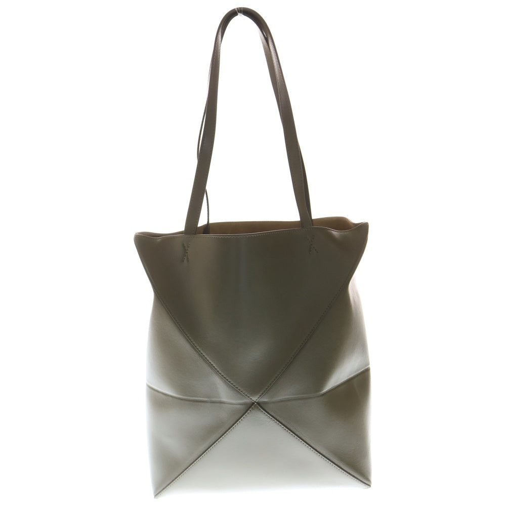 LOEWE(ロエベ) パズル フォルド トートバッグ ハンドバッグ オリーブ レザー レディース