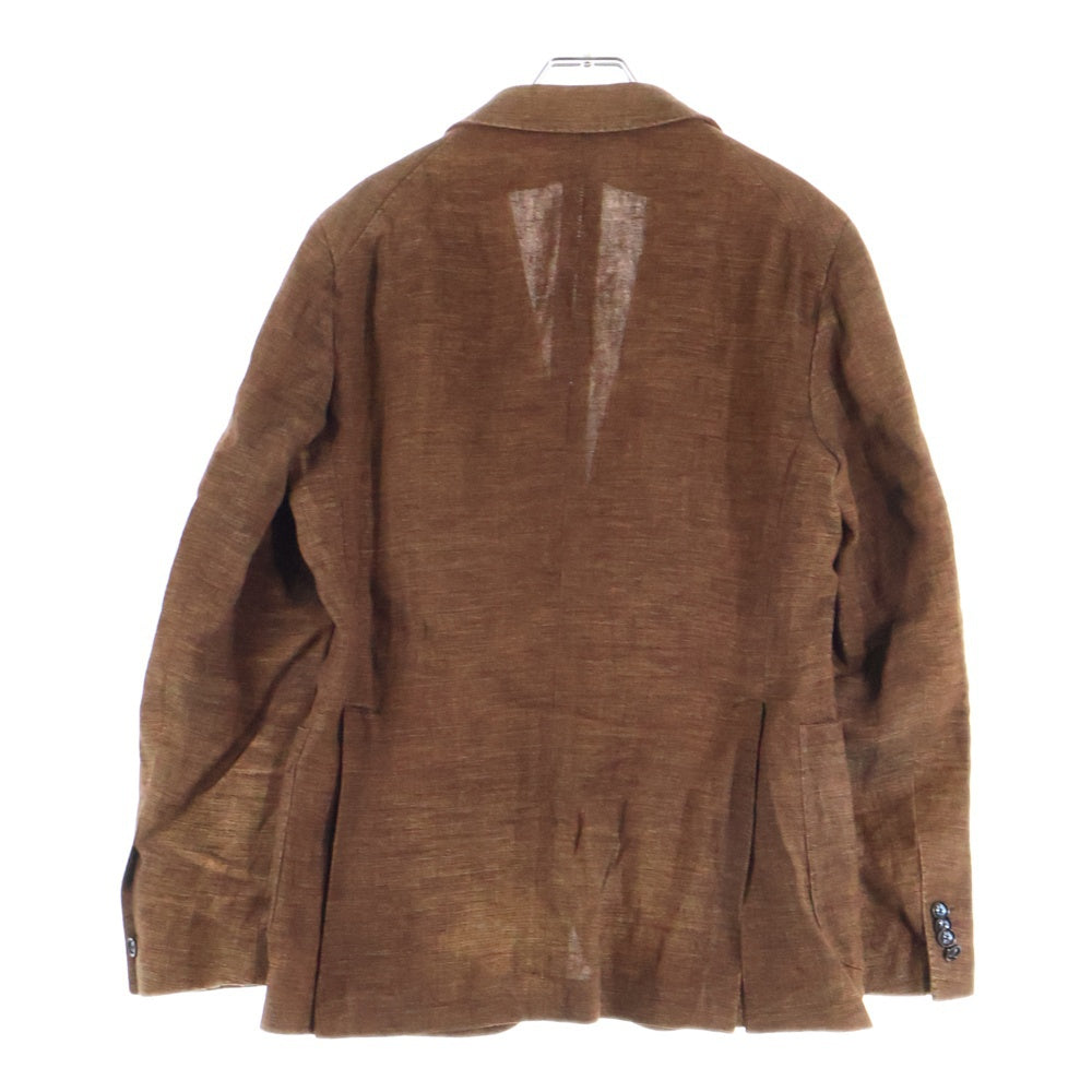 TAGLIATORE(タリアトーレ) MONTECARLOモンテカルロ ラペルピン リネン 2B テーラードジャケット ブラウン 1SMC22K