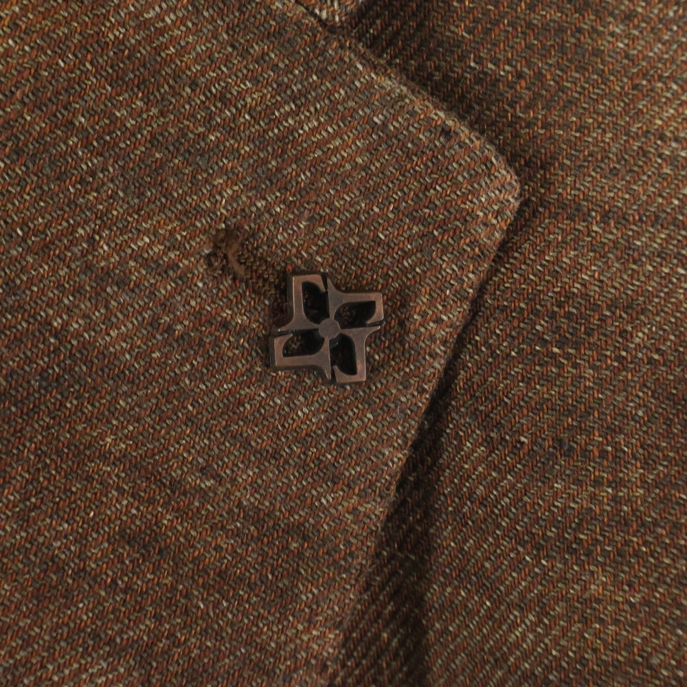 TAGLIATORE(タリアトーレ) MONTECARLOモンテカルロ ラペルピン リネン 2B テーラードジャケット ブラウン 1SMC22K