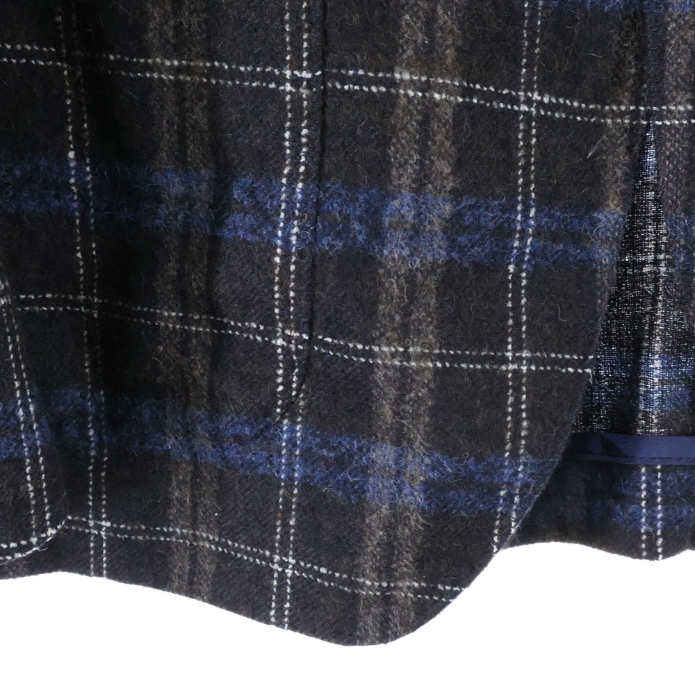 TAGLIATORE(タリアトーレ) MONTECARLO モンテカルロ チェック総柄 ラペルピン ウール 2B テーラードジャケット ブラウン/ブルー 1SMC22K