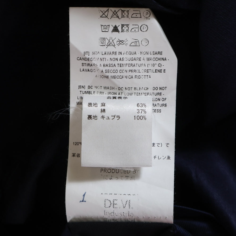 De Petrillo(デ ペトリロ) リネン コットン 3B テーラードジャケット ネイビー