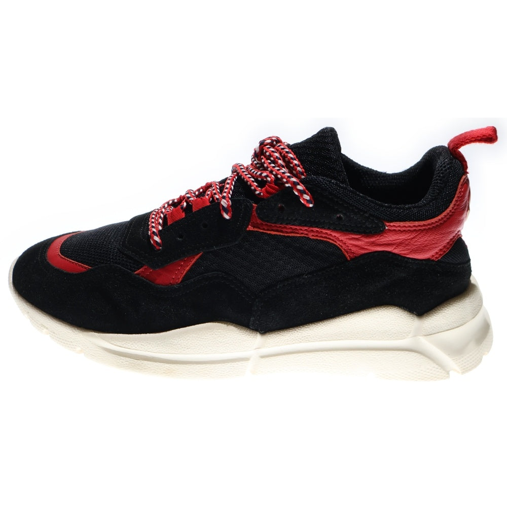 MONCLER(モンクレール) CALUM スエードレザー メッシュ ローカットシューズ スニーカー ブラック/レッド