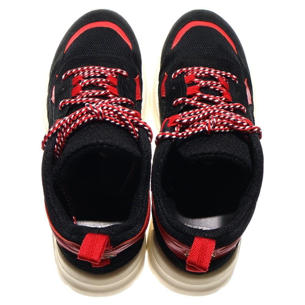 MONCLER(モンクレール) CALUM スエードレザー メッシュ ローカットシューズ スニーカー ブラック/レッド