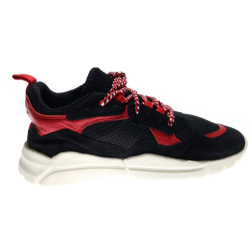MONCLER(モンクレール) CALUM スエードレザー メッシュ ローカットシューズ スニーカー ブラック/レッド