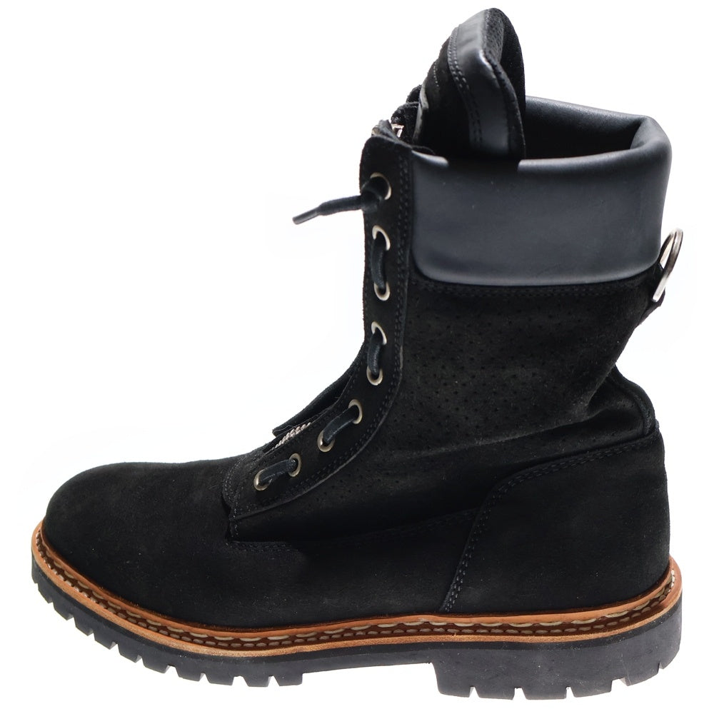 BALMAINセンタージップ スエードブーツ バルマン BALMAIN(バルマン) スエード パンチングレザー ジップデザイン