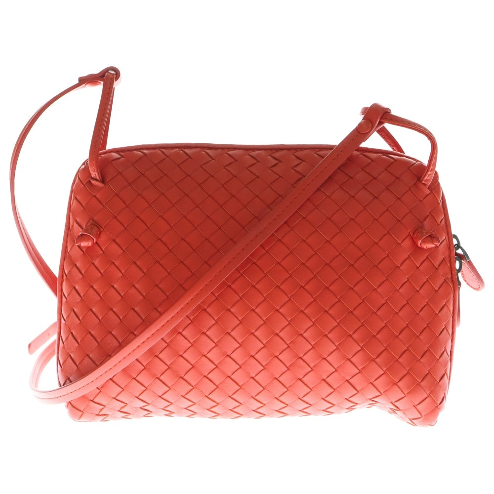 BOTTEGA VENETA(ボッテガヴェネタ) イントレチャート ショルダーバッグ ミニバッグ レッド レザー ブラック金具 レディース