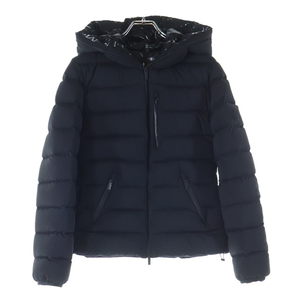 MONCLER(モンクレール) 20AW BROUEL ブロエル ラバーワッペン ロゴプリント フーデッド ジップアップ ダウンジャケット ブラック F20931B51200 C0064 レディース