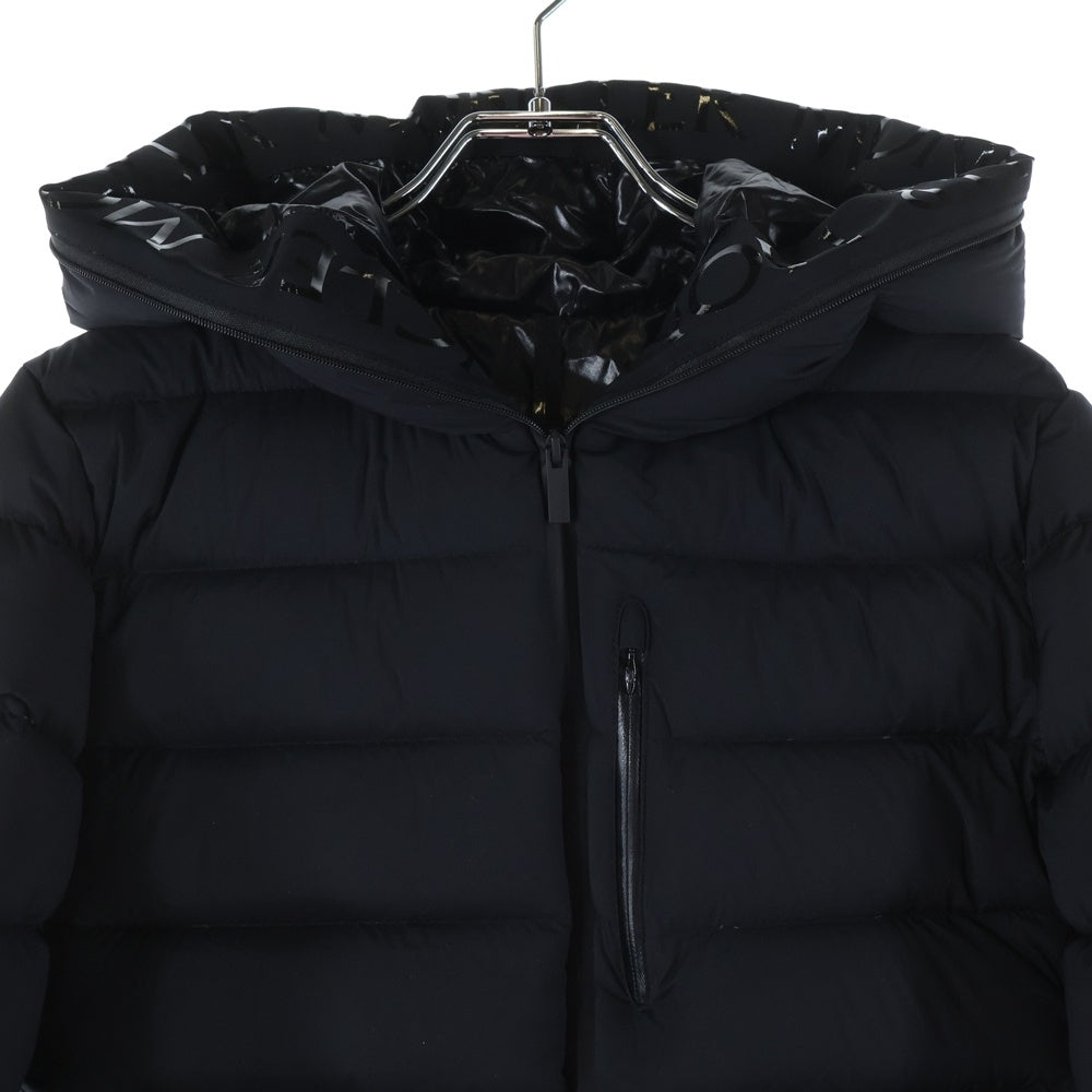 MONCLER(モンクレール) 20AW BROUEL ブロエル ラバーワッペン ロゴプリント フーデッド ジップアップ ダウンジャケット ブラック F20931B51200 C0064 レディース