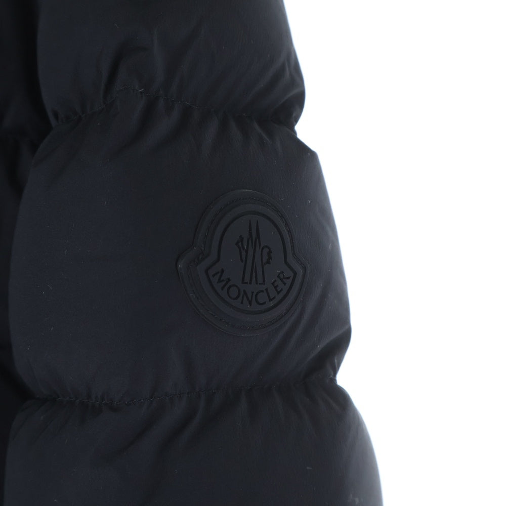 MONCLER(モンクレール) 20AW BROUEL ブロエル ラバーワッペン ロゴプリント フーデッド ジップアップ ダウンジャケット ブラック F20931B51200 C0064 レディース