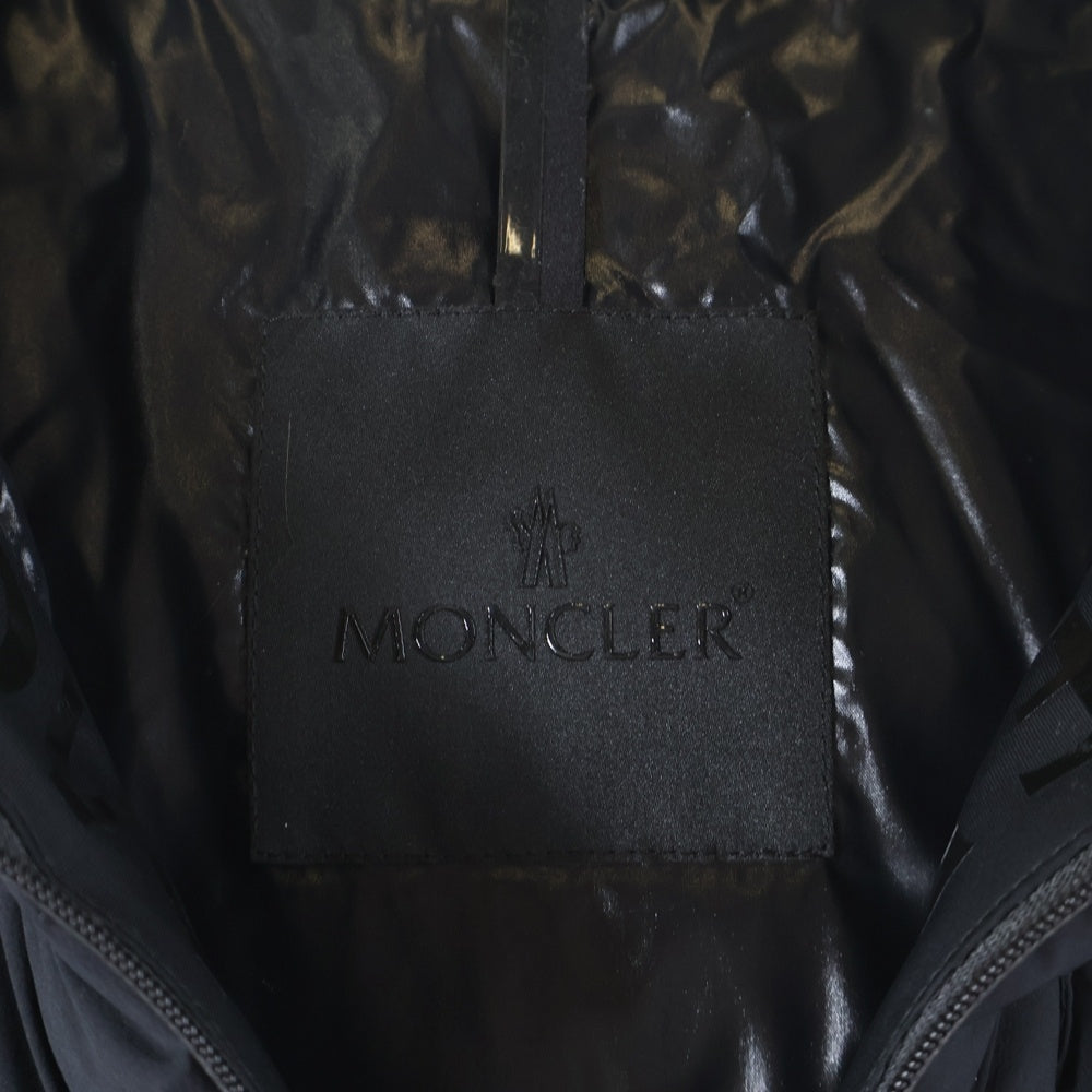 MONCLER(モンクレール) 20AW BROUEL ブロエル ラバーワッペン ロゴプリント フーデッド ジップアップ ダウンジャケット ブラック F20931B51200 C0064 レディース