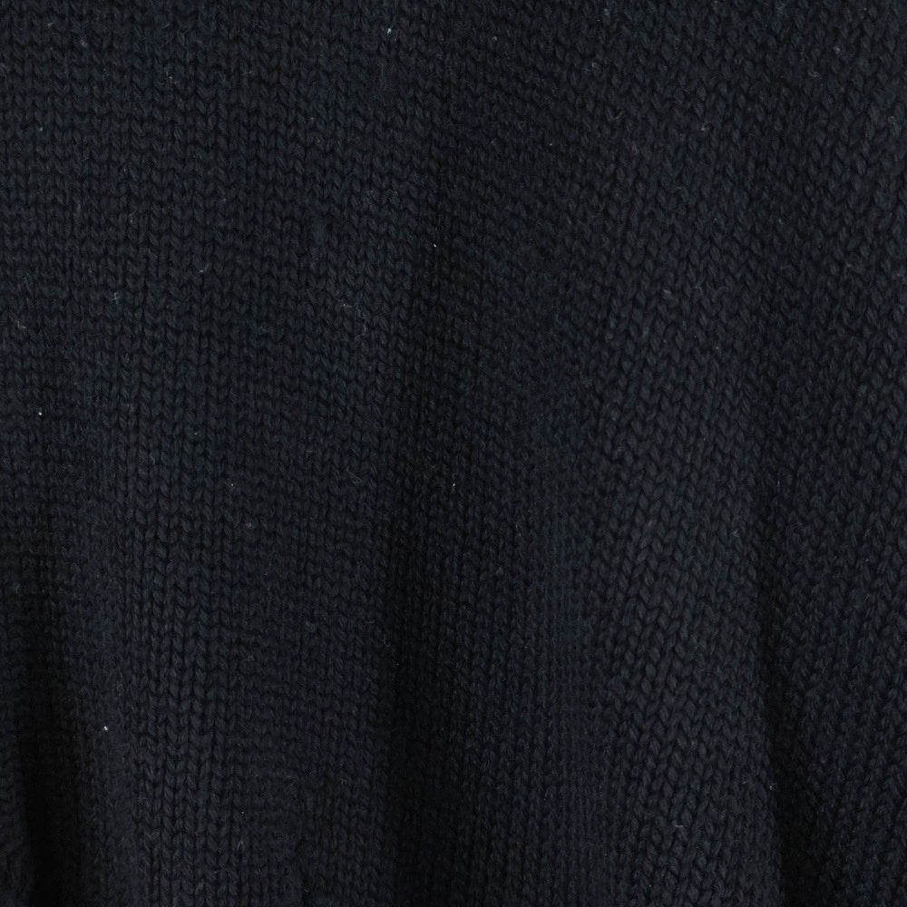 Palm Angels(パームエンジェルス) バックロゴジャガード ダメージ加工 クルーネック プルオーバー 長袖ニット セーター ブラック PMHE007E20KNI004