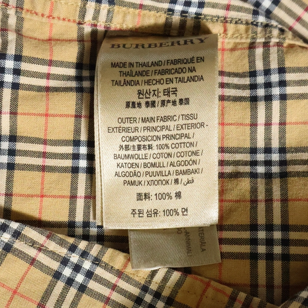 BURBERRY(バーバリー) ノバチェック総柄 ボタンダウン 長袖シャツ ベージュ 8004263