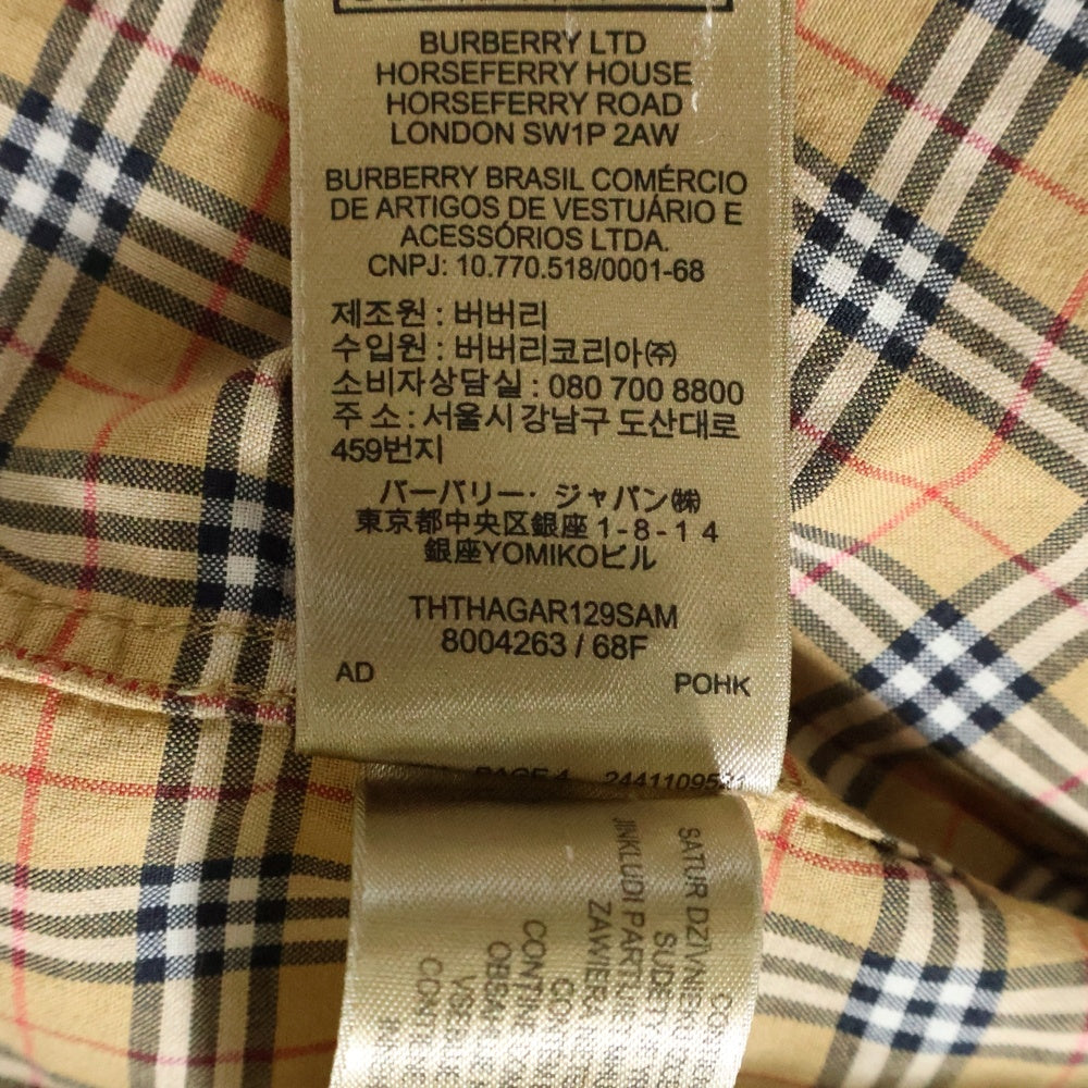BURBERRY(バーバリー) ノバチェック総柄 ボタンダウン 長袖シャツ ベージュ 8004263