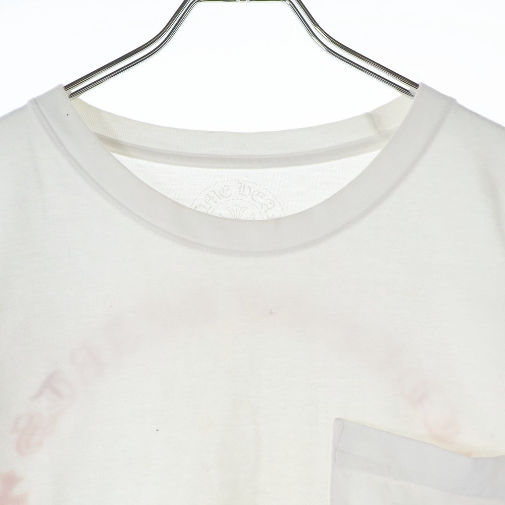 CHROME HEARTS(クロムハーツ) FLRL CRS HORSESHOE LS TEE 袖フローラル ホースシュー マルチカラー ロゴプリント クルーネック ロングスリーブ 長袖Tシャツ カットソー ホワイト