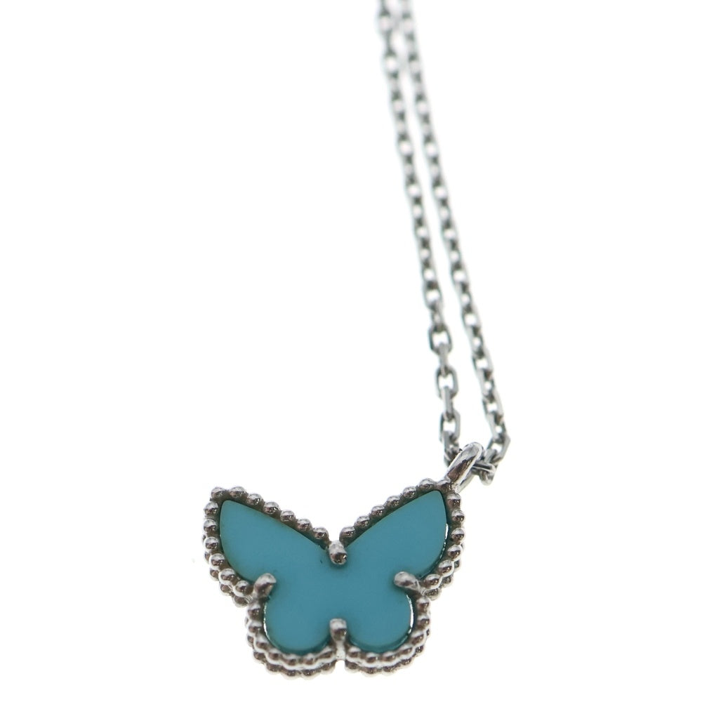 Van Cleef & Arpels(ヴァンクリーフアンドアーペル) スウィートアルハンブラ パピヨン ネックレス ターコイズ ホワイトゴールド Au750WG VCARF80500 ジュエリー レディース