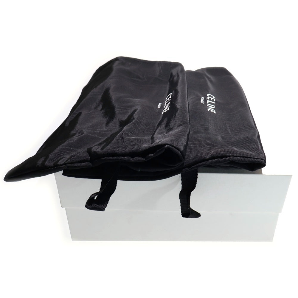 CELINE(セリーヌ) カマルグ トリオンフ バイカー サイドゴア スクエアトゥ リング チェルシー ショートブーツ ブラック レディース