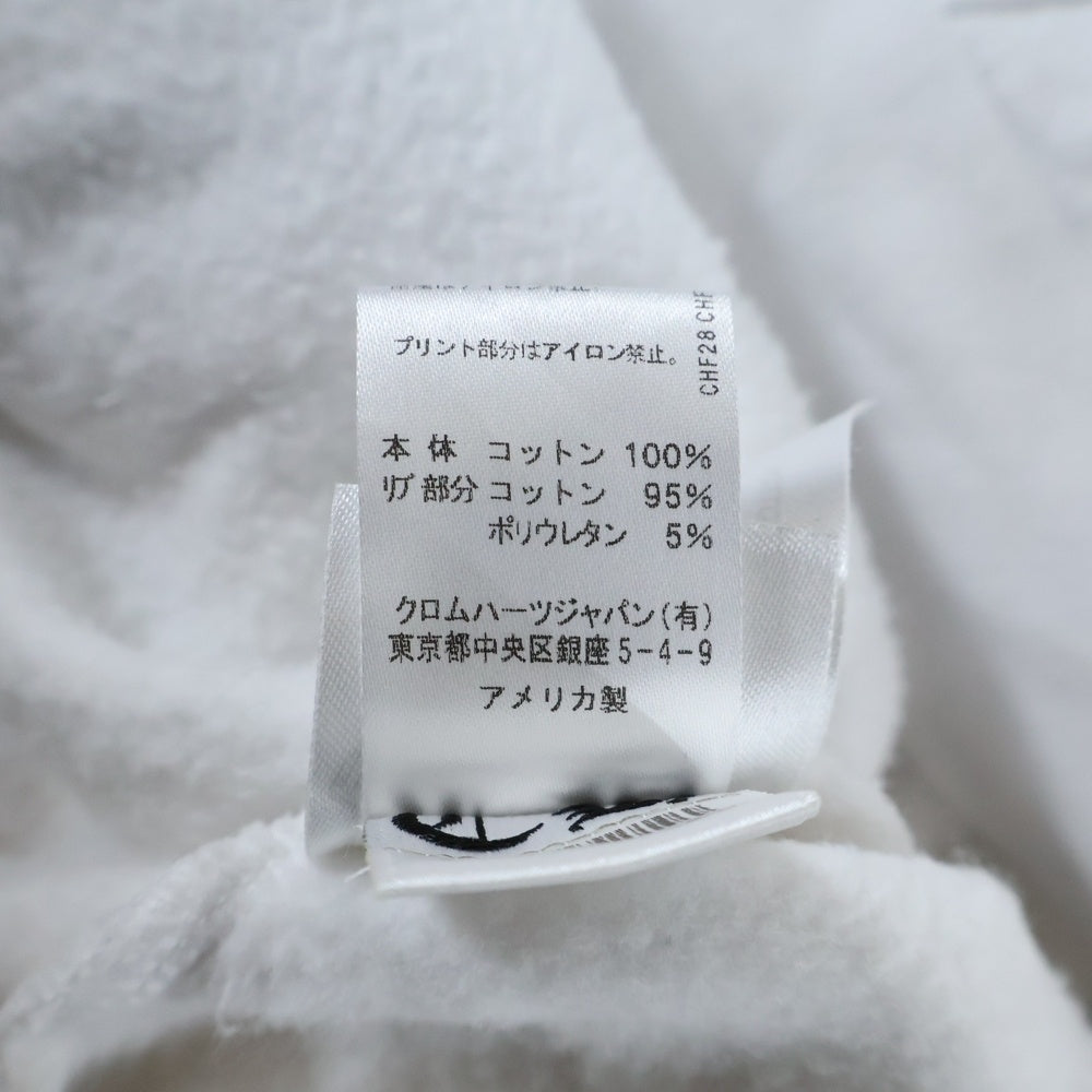 CHROME HEARTS(クロムハーツ) SWTSHRT HD ZIP バックスクロールラベルプリント ジップアップスウェットパーカー フーディー ホワイト レディース