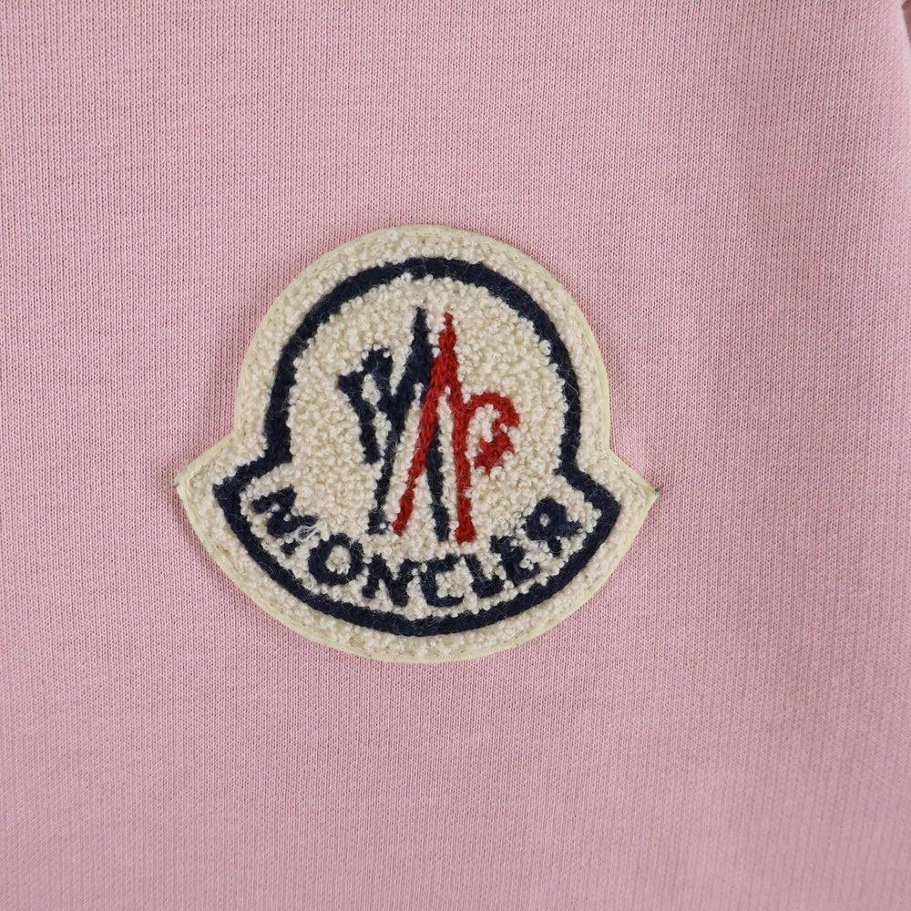 MONCLER(モンクレール) 23AW パイル ワッペンロゴクルーネック プルオーバースウェット トレーナー ピンク I20938G00027 899TR レディース