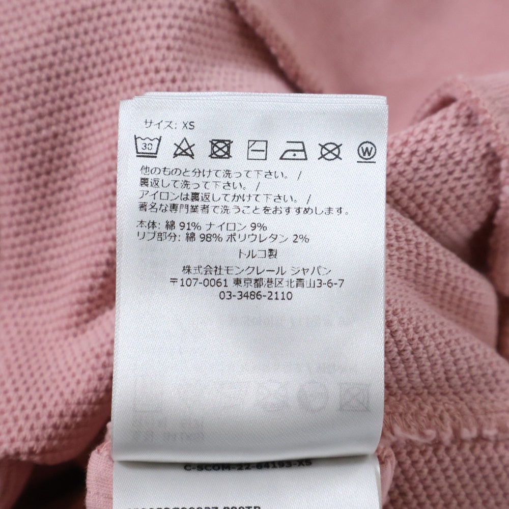 MONCLER(モンクレール) 23AW パイル ワッペンロゴクルーネック プルオーバースウェット トレーナー ピンク I20938G00027 899TR レディース
