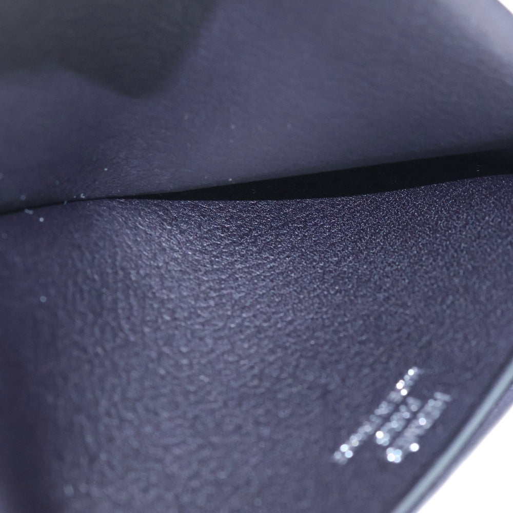 HERMES(エルメス) Hセリエ カードケース 名刺入れ 小物入れ ブルーインディゴ エバーグレイン レザー B刻印 レディース