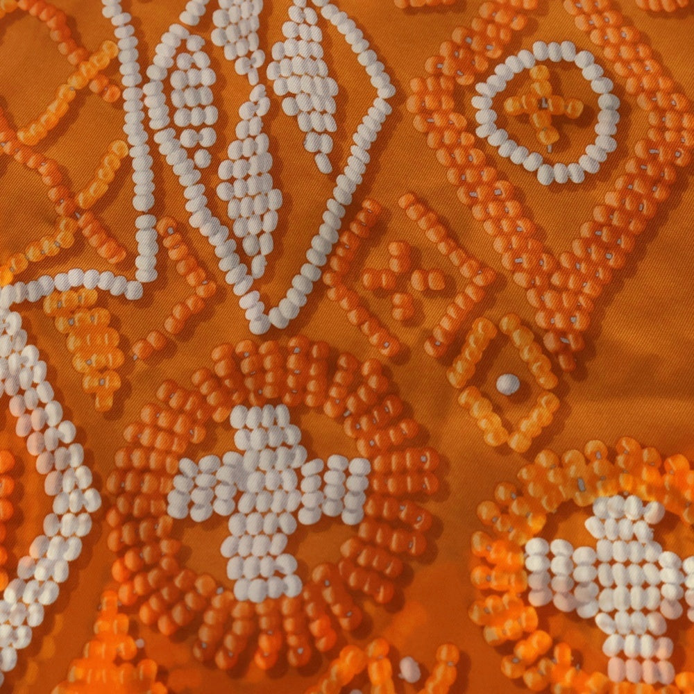 HERMES(エルメス) カレ70 KELLY EN PERLES シルクスカーフ オレンジ レディース
